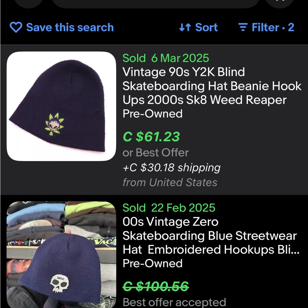 Vintage Blind Skateboards Beanie / Reaper / Red / Iron Maiden - Picture 8 of 8